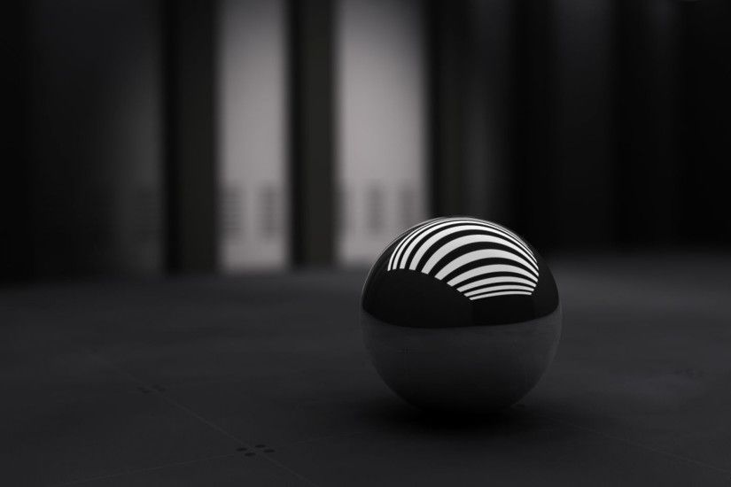 Preview wallpaper black, ball, band, white 2048x1152