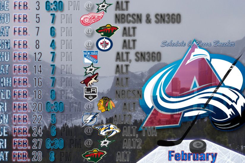... Colorado Avalanche February Schedule Wallpaper by Avalanche-Fan-Art