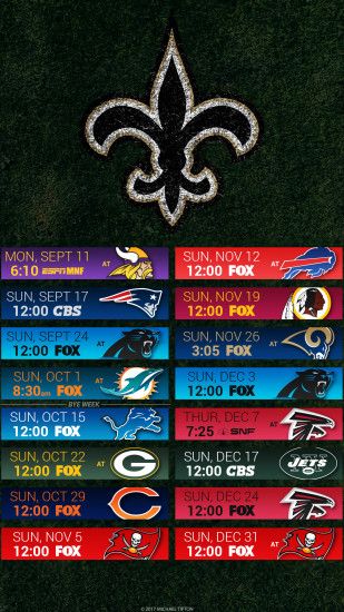 New Orleans Saints 2017 schedule turf logo wallpaper free iphone 5, 6, 7,  ...
