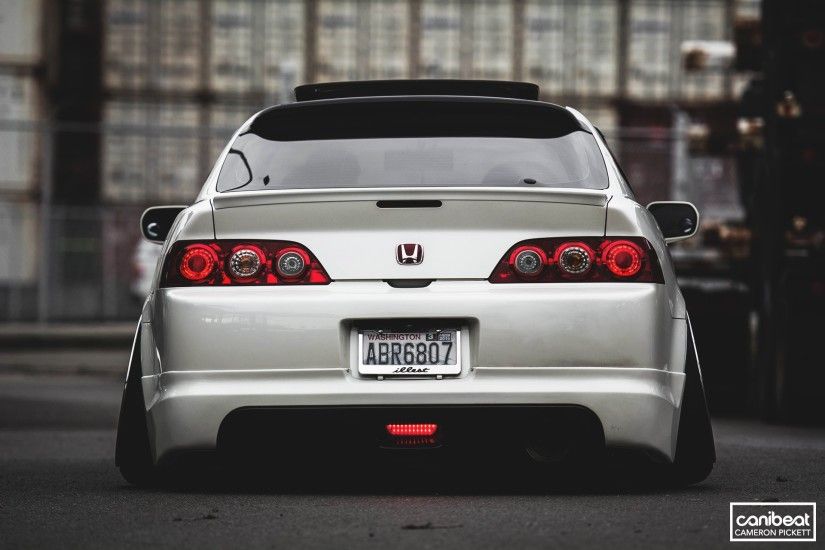 White Acura RSX Type S Compact Car Wallpaper