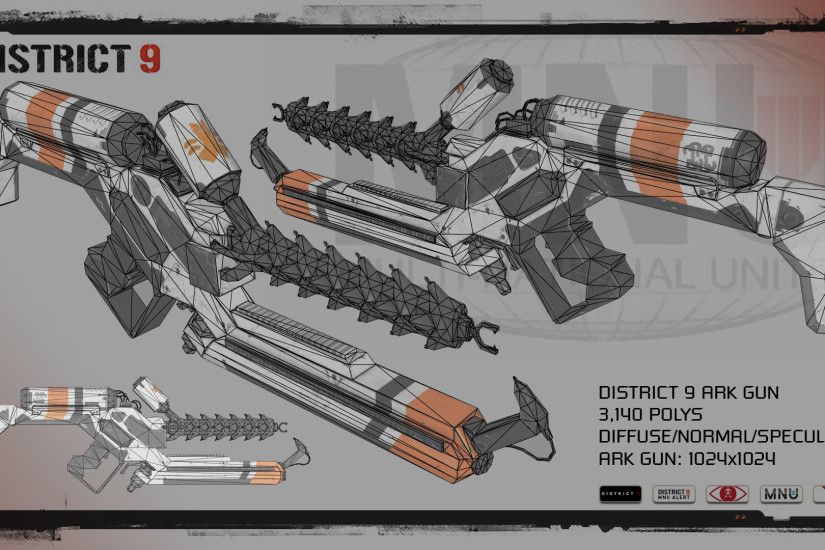 ... District 9 Ark Gun Wireframe by Sammyp86