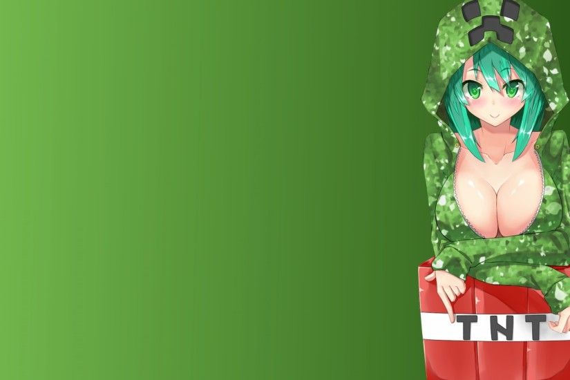 Minecraft Hoodie Anime Girl Wallpaper
