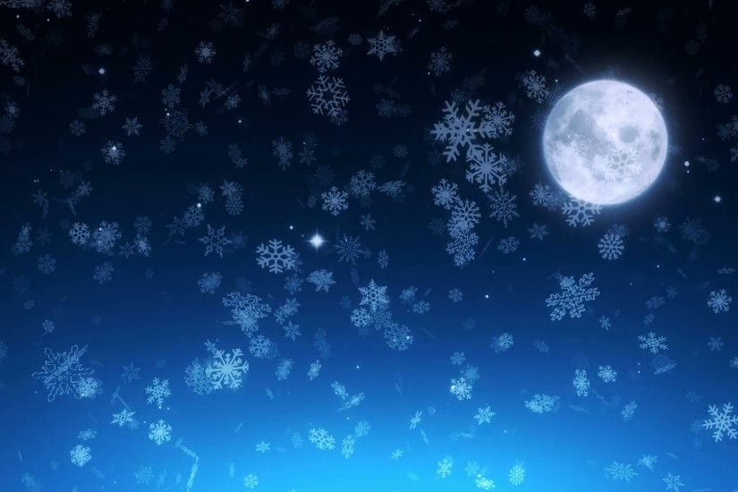 Winter night sky christmas snowfall - loopable background Motion Background  - VideoBlocks