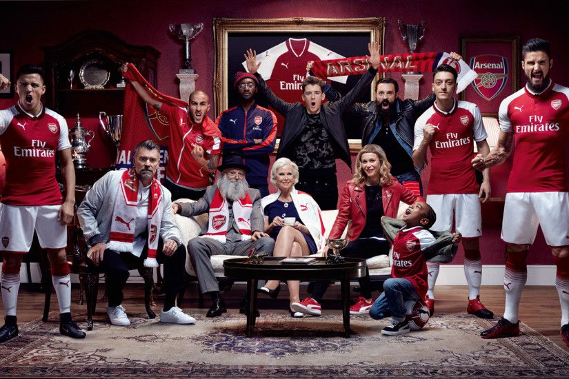 Arsenal home kit 2017 2018 wallpaper HD.