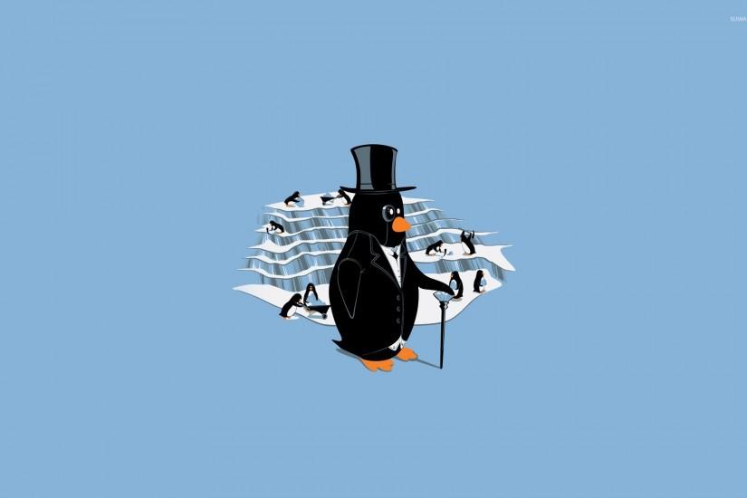 Classy penguin wallpaper