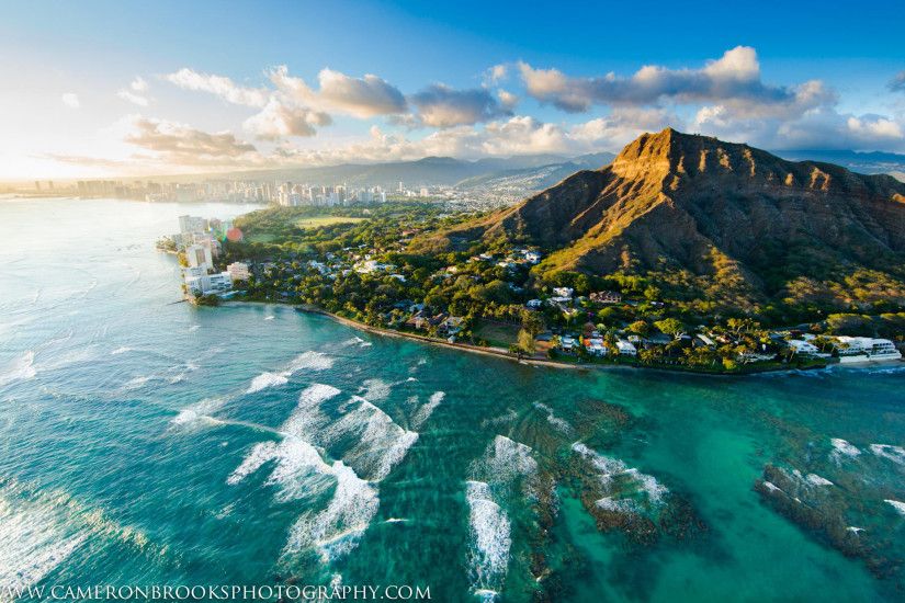 Beach and Diamond Head Crater at sunrise in Honolulu, O . Diamond Head  Wallpaper ...