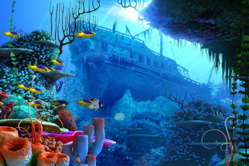 pirates pirate fantasy ship fish ocean underwater wallpaper background