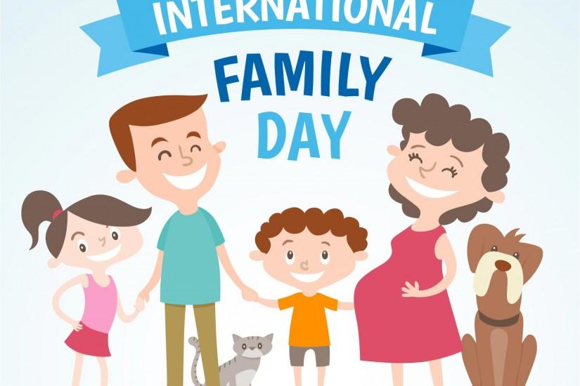 International Happy Family Background Vector