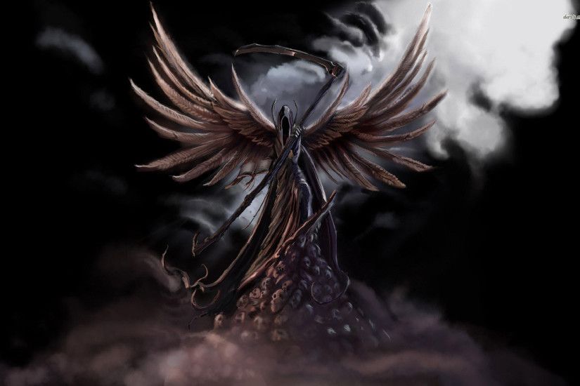 pin Drawn grim reaper angel wing #3