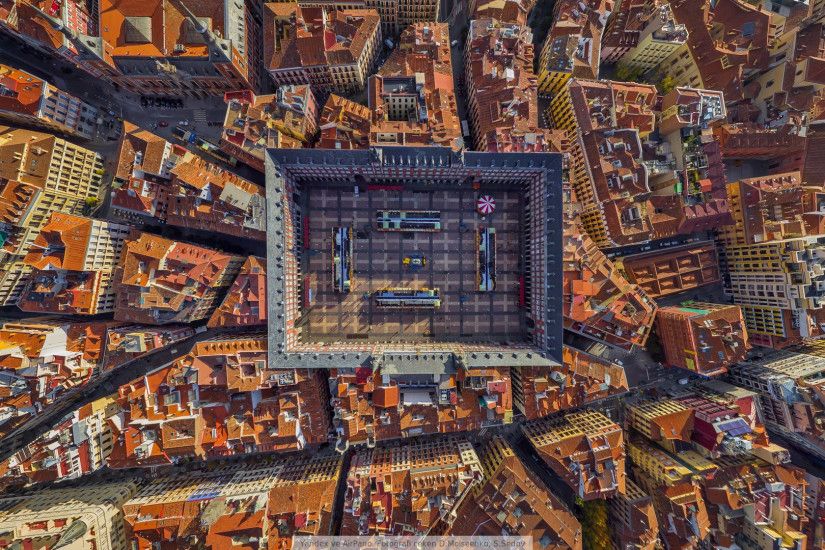 Man Made - Madrid La Plaza Mayor Spain City Cityscape Aerial Wallpaper
