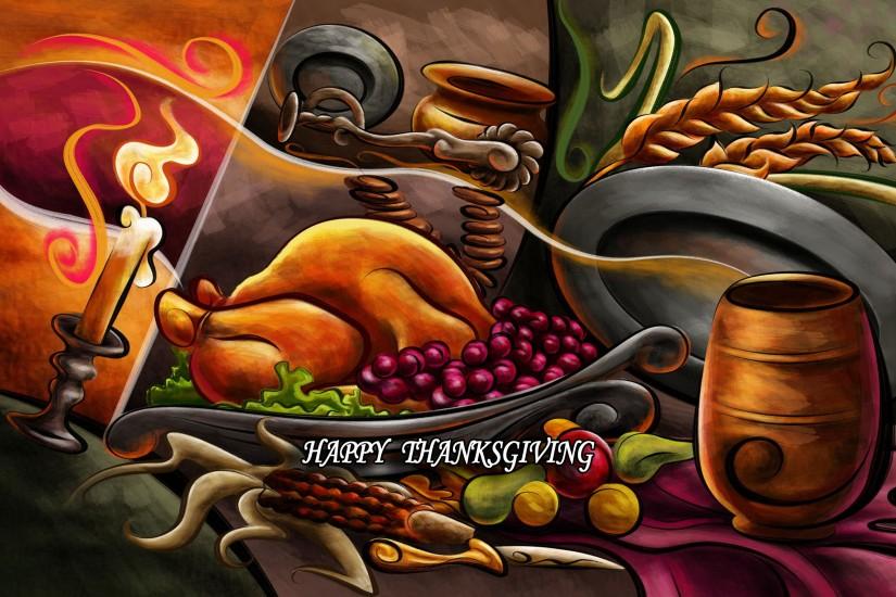 Thanksgiving Dinner Desktop Wallpaper.