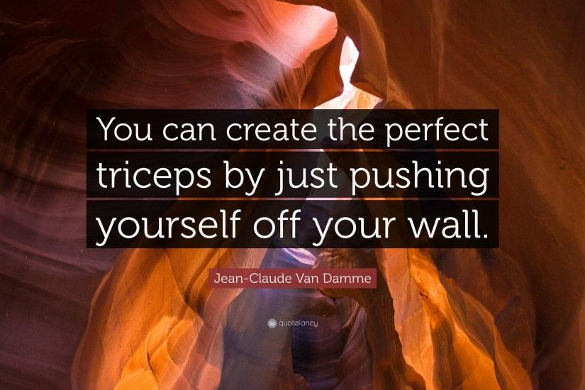 Jean-Claude Van Damme Quote: “You can create the perfect triceps by just