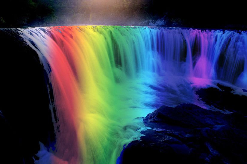 Waterfall And Rainbow Image For Desktop Wallpaper 1920 x 1200 px 692.31 KB  tropical hd rainforest