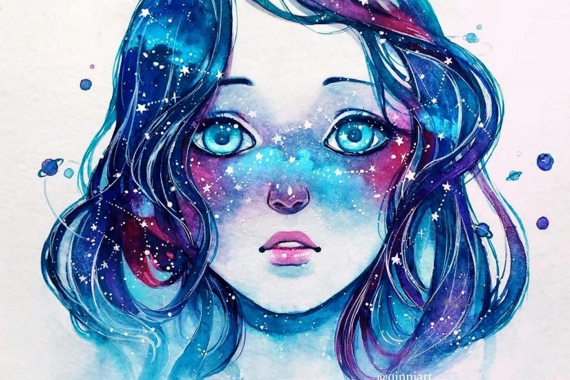 Starred Freckles, Qinni, Watercolor, 2016