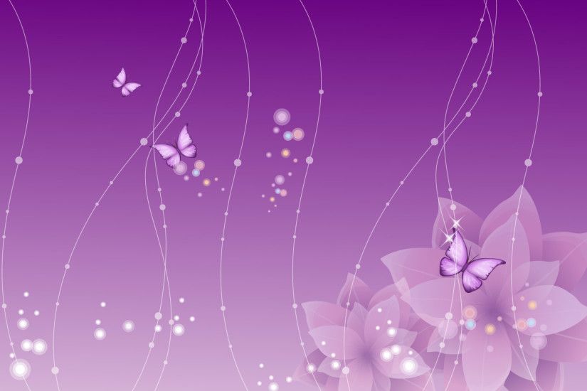 Purple Flowers And Butterflies Free Desktop Wallpaper Hd Wallpapers