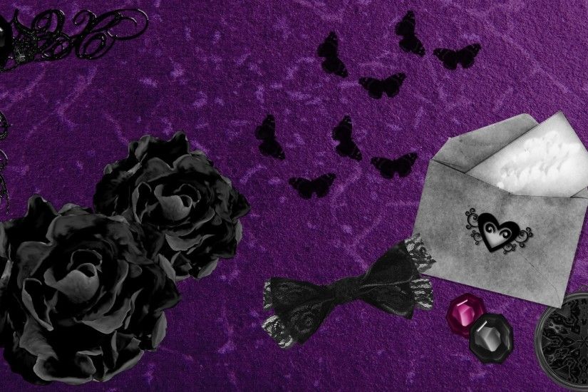 Brooch Tag - Midnight Firefox Brooch Butterflies Texture Persona Jewels  Hearts Ribbon Envelope Roses Purple Free