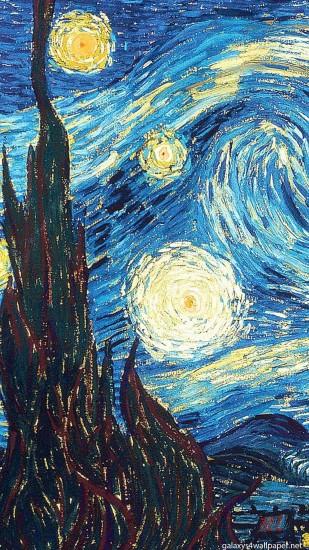 Art The Starry Night Vincent Van Gogh. Iphone BackgroundsWallpaper ...
