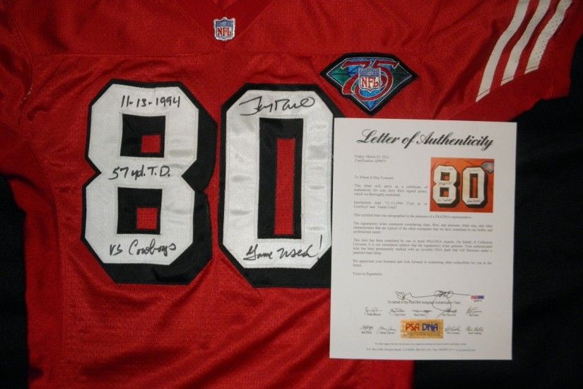 Lot Detail - 1994 Jerry Rice Signed and Inscribed Game Used 49ers Jersey  Super Bowl Champs MEARS A-10