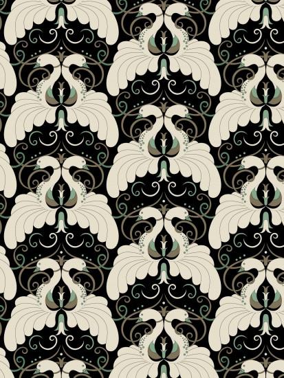 art deco pattern.motif. peacock. wallpaper.  Designer-WallpaperJudit-GuethPeacock-