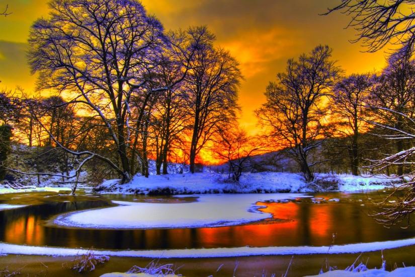 Winter Sunset Desktop Wallpaper.