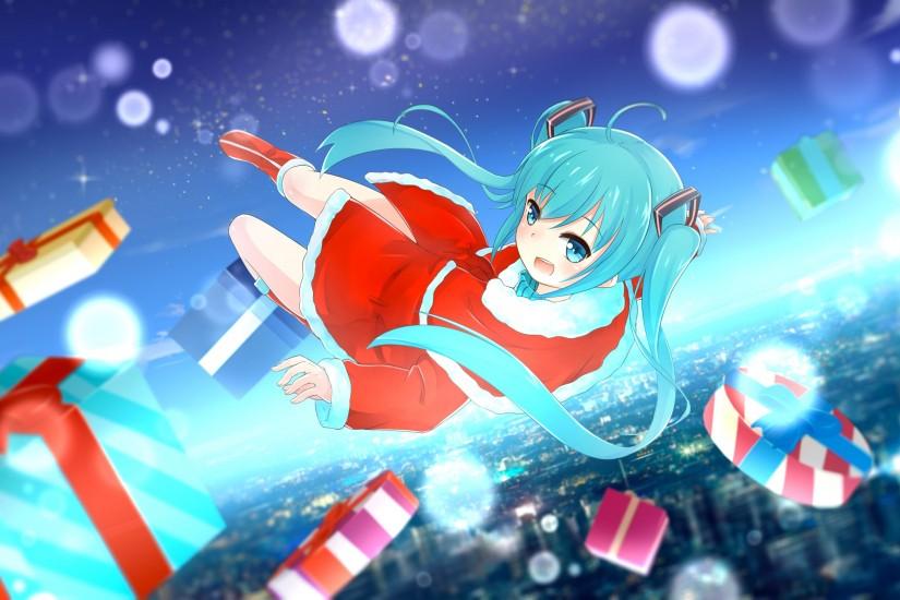 anime, Anime Girls, Vocaloid, Hatsune Miku, Christmas Wallpaper HD