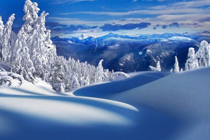 Winter Mountain Scene Desktop Wallpaper Widescreen