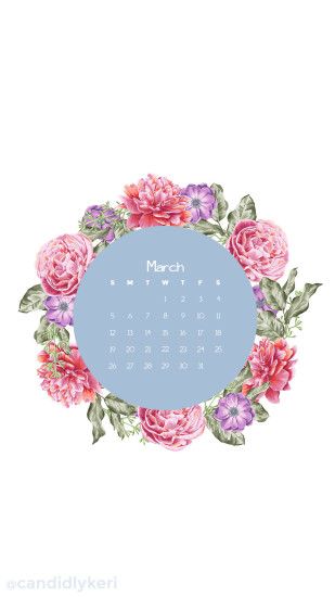 Flower Crown pink flower March calendar 2017 wallpaper you can download for  free on the blog