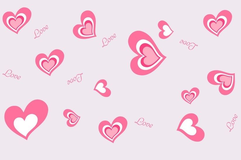 <b>Pink Love Hearts</b> White <b>Background<