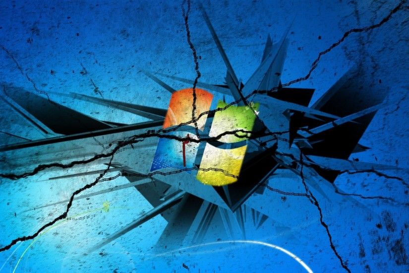 10270) Windows 7 Broken Screen Desktop Background Wallpaper .