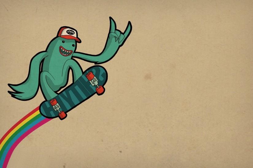 Skateboarding frog wallpaper #11857