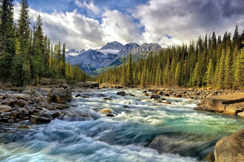 Blue Waters Of Fast River wallpapers and stock photos