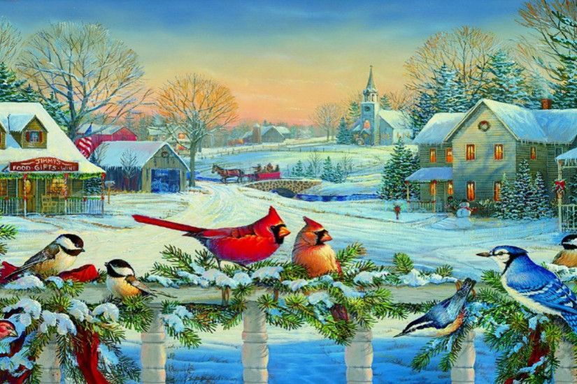 Cardinal Birds in Snow Wallpaper - WallpaperSafari