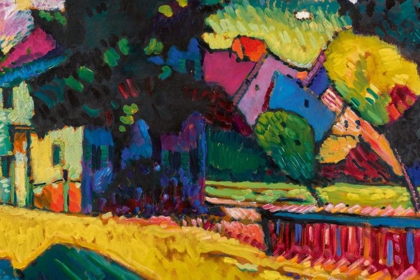 Kandinsky: Murnau – Landscape with green house wallpaper