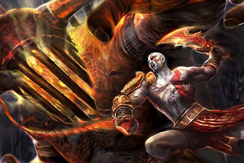 Preview wallpaper kratos, god of war 3, blade of shaos 3840x2160