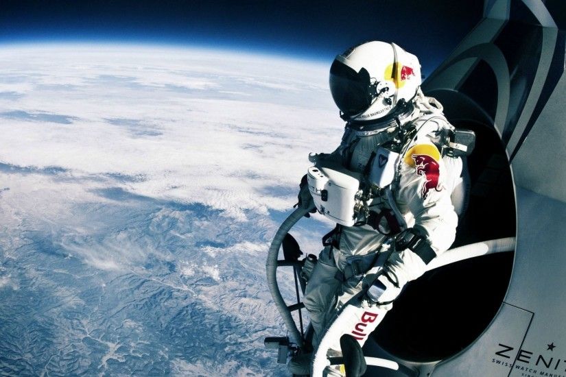 felix baumgartner jump athlete red bull space red bull stratos parachute  download wallpapers widescreen download wallpapers