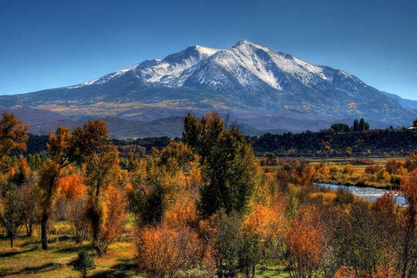 3840x2160 Wallpaper mountains, trees, nature, fall