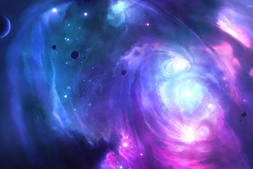 Pink and blue galaxy wallpaper