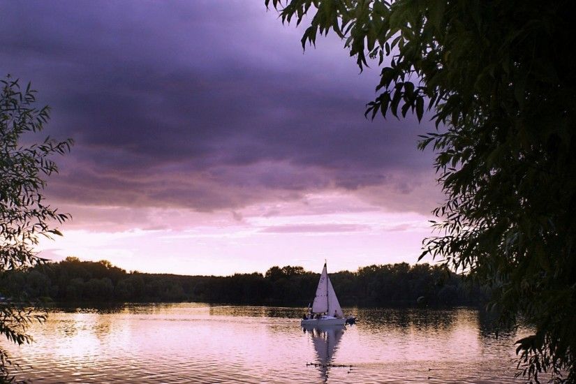 Opening Tag - Sailing Sucks Peaceful Lake Serene Boat Evening Sailboat Calm  Clods Sunset Sky Colors
