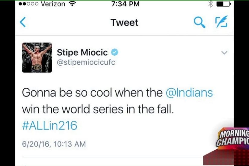 While he was here, Stipe talked about a prediction he tweeted out back in  June. He said "Gonna be so cool when the Indians win the World Series in  the fall.