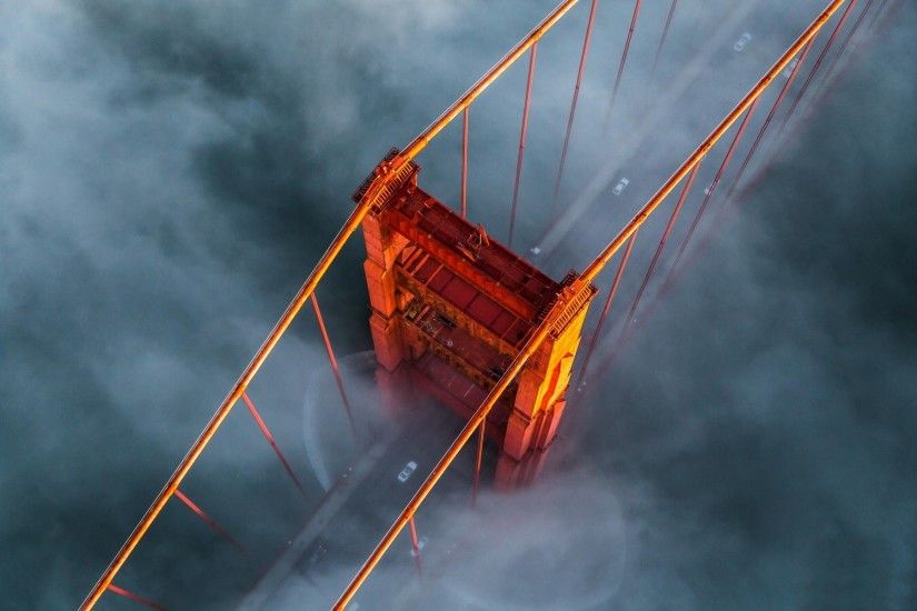 mist, Landscape, Nature, Bridge, Aerial View, Golden Gate Bridge, Morning,  Architecture, Sunrise, San Francisco Wallpapers HD / Desktop and Mobile ...