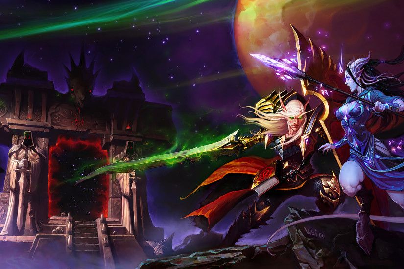 General 1920x1080 World of Warcraft Blood Elf draenei fantasy art video  games