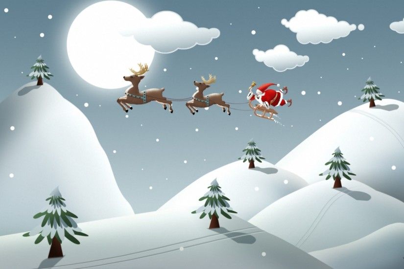 Holiday - Christmas Santa Reindeer Wallpaper