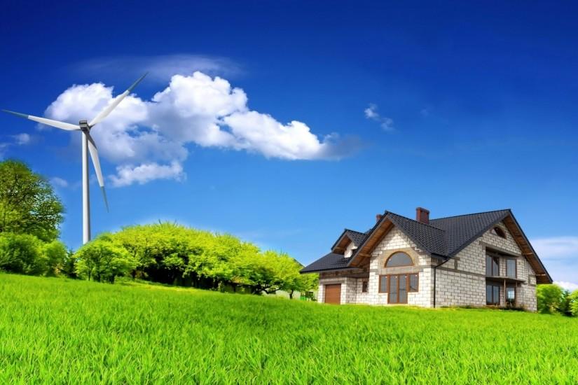 2048x1152 Wallpaper house, grass, summer, nature, beautiful
