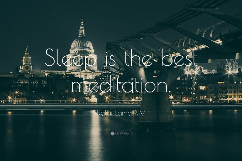 Dalai Lama XIV Quote: “Sleep is the best meditation.”