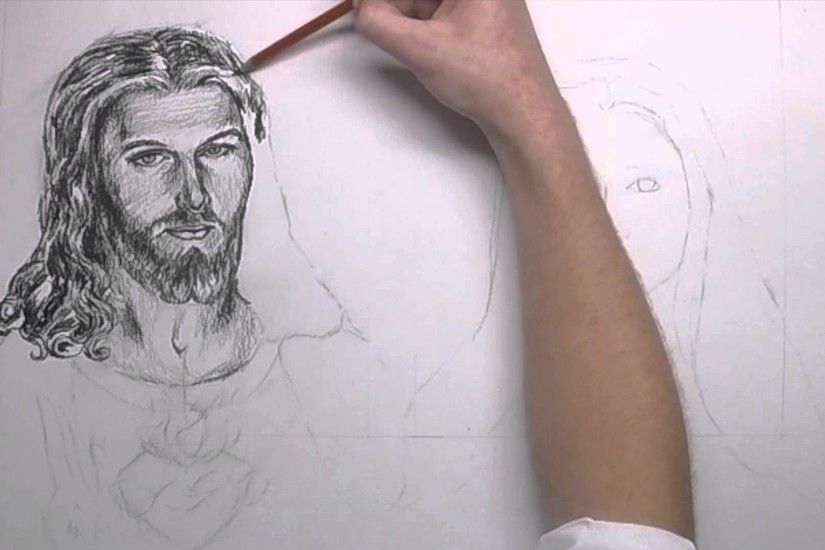 Speed Drawing of the most Sacred Heart of Jesus and the Imaculate Heart of  Mary