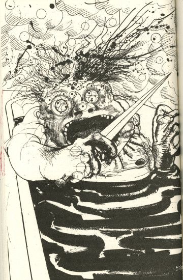 Ralph Steadman..they remind me a lot of some childhood illustrations from  some books