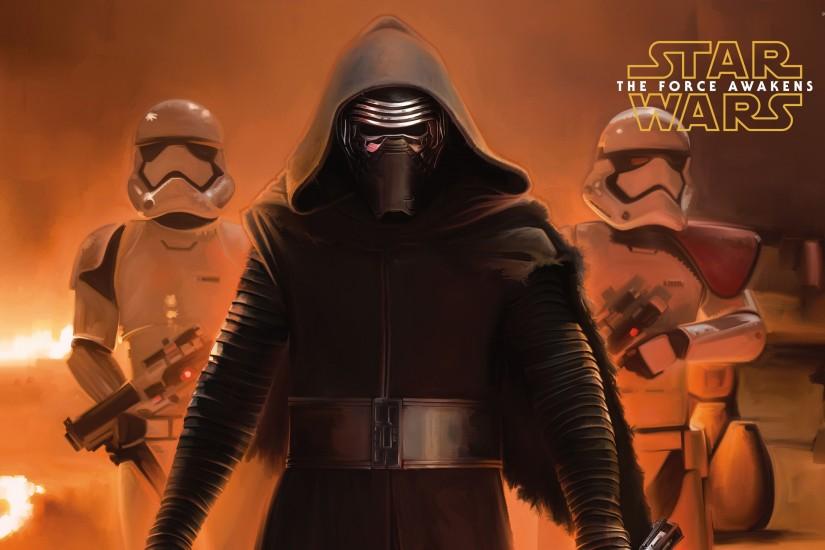 Kylo Ren and stormtroopers - Star Wars: The Force Awakens wallpaper  2880x1800 jpg