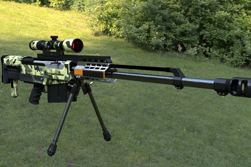 as50 sniper rifle 3d model obj 3ds fbx blend 1 ...