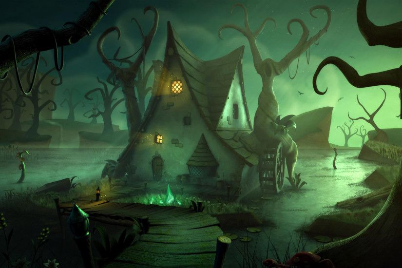 Fantasy - House Swamp Halloween Wallpaper