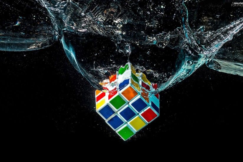 Backgrounds 1920x1200. water, Rubik